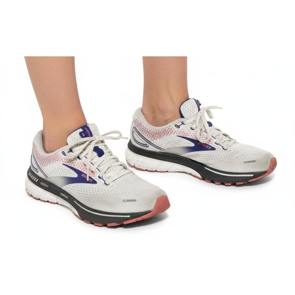 Brooks Shoes - Brooks Shoes Ghost 14 Athletic Running Sneaker Womens 8.5 M White/Purple/Coral